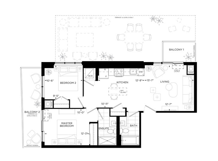 Upper West Side Condos by Branthaven |Lexington Floorplan 2 bed & 2 bath