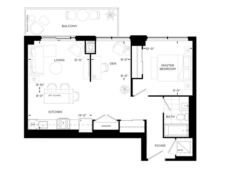 Upper West Side Condos by Branthaven |Majestic Floorplan 1 bed & 1 bath