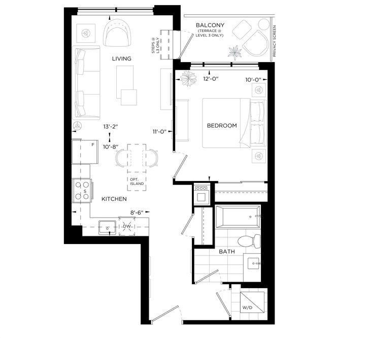 Upper West Side Condos by Branthaven |Stanton Floorplan 1 bed & 1 bath