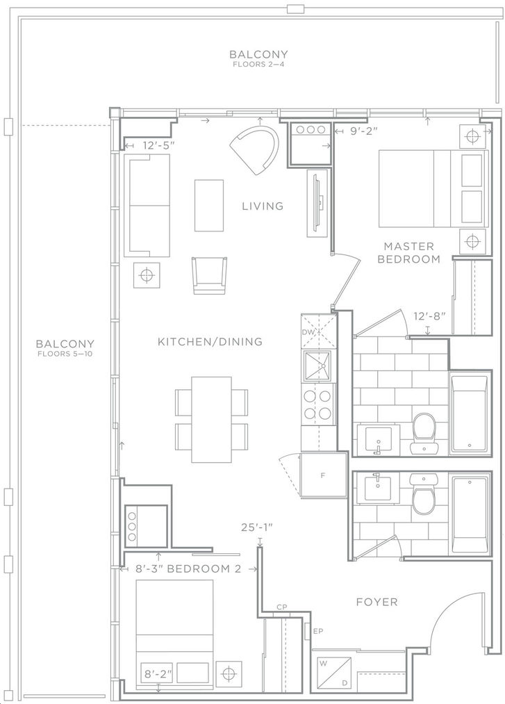 Valera Condos 2 by ADI |Orchid Floorplan 2 bed & 2 bath