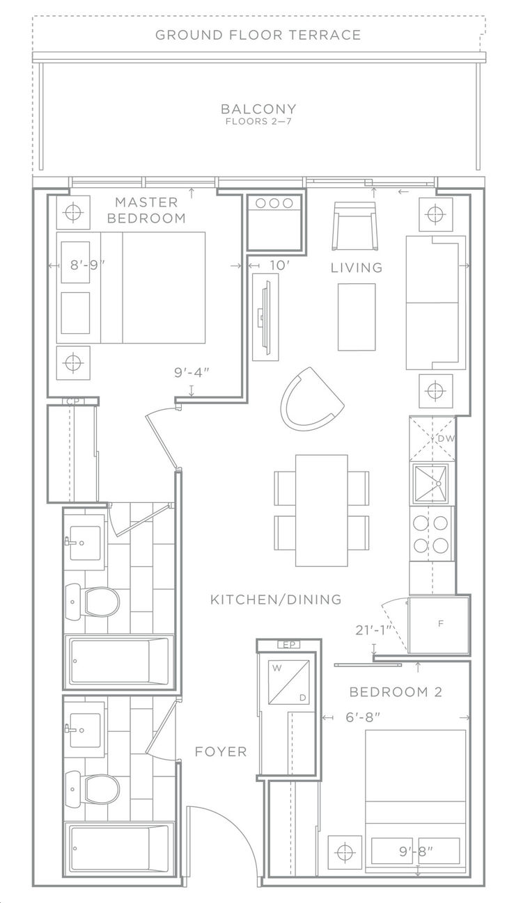 Valera Condos by ADI |Birch Floorplan 2 bed & 2 bath