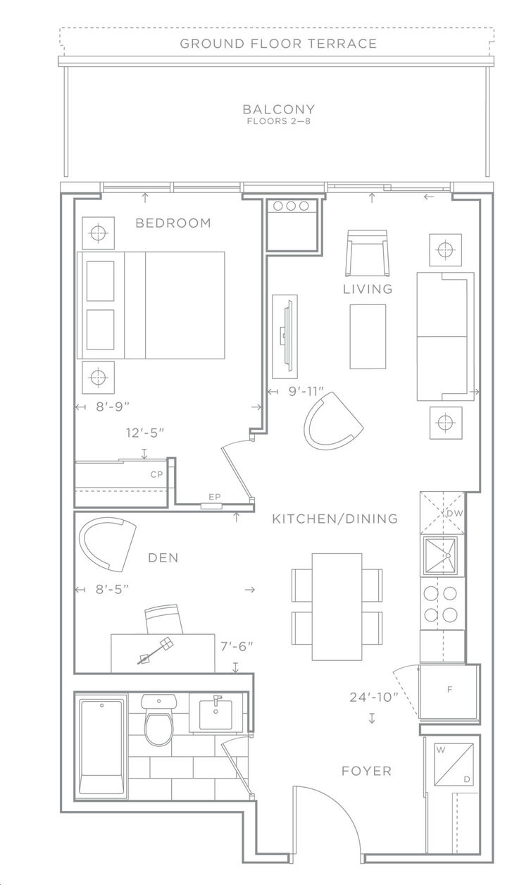 Valera Condos by ADI |Lily Floorplan 1 bed & 1 bath