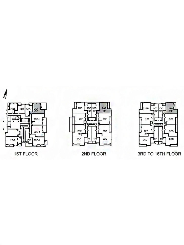 Valleymede Towers B 2AA BF Key Plan