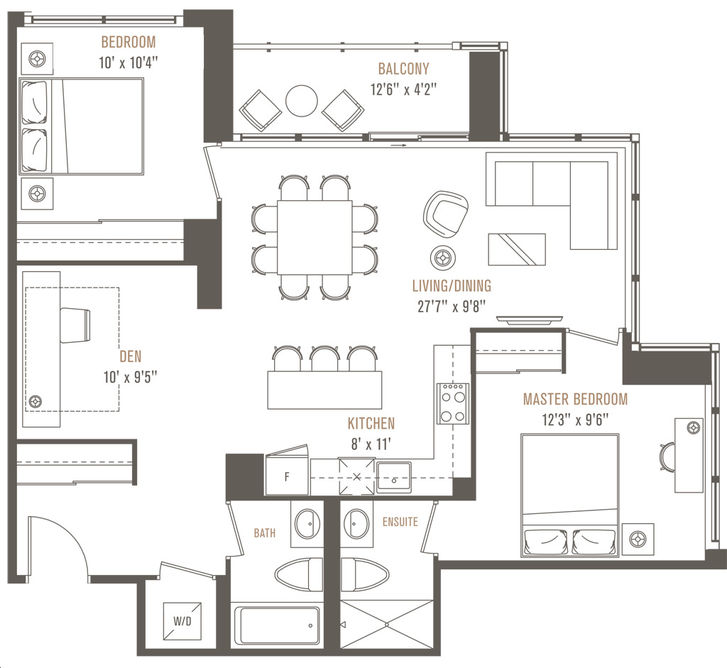 Vanguard Condos by Devron-Developments |2M+D Floorplan 2 bed & 2 bath