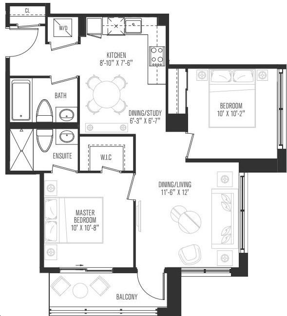 Vanguard Condos by Devron-Developments |909 Floorplan 2 bed & 2 bath