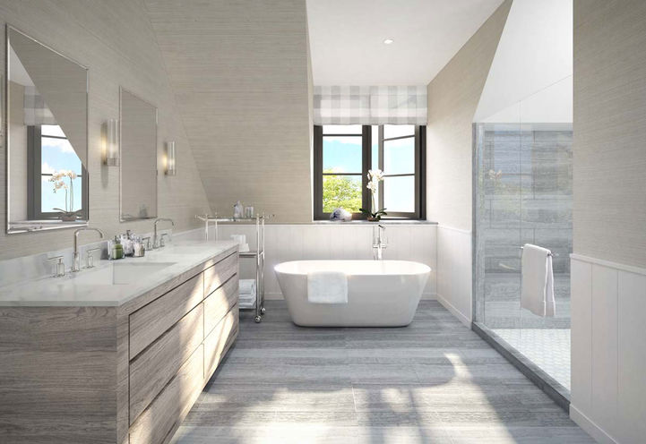 Interior Bathroom Finishes at Water Walk at Bronte Harbour by Wyatt Development Group
