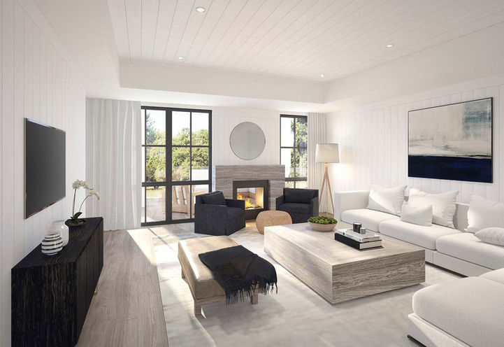 Interior Living Room Finishes at Water Walk at Bronte Harbour by Wyatt Development Group