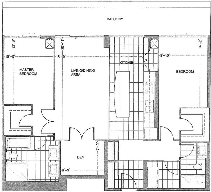 Waterview Condos by LJM Penthouse B Floorplan 2 bed & 2 bath