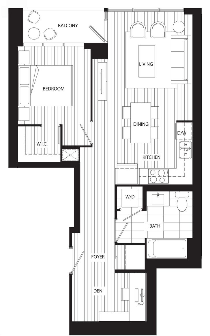 Westlake 3 Condos by Onni |plan I Floorplan 1 bed & 1 bath