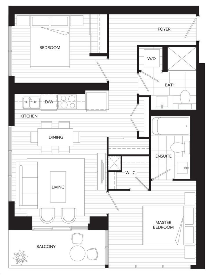 Westlake 3 Condos by Onni plan sph05 Floorplan 2 bed & 2 bath