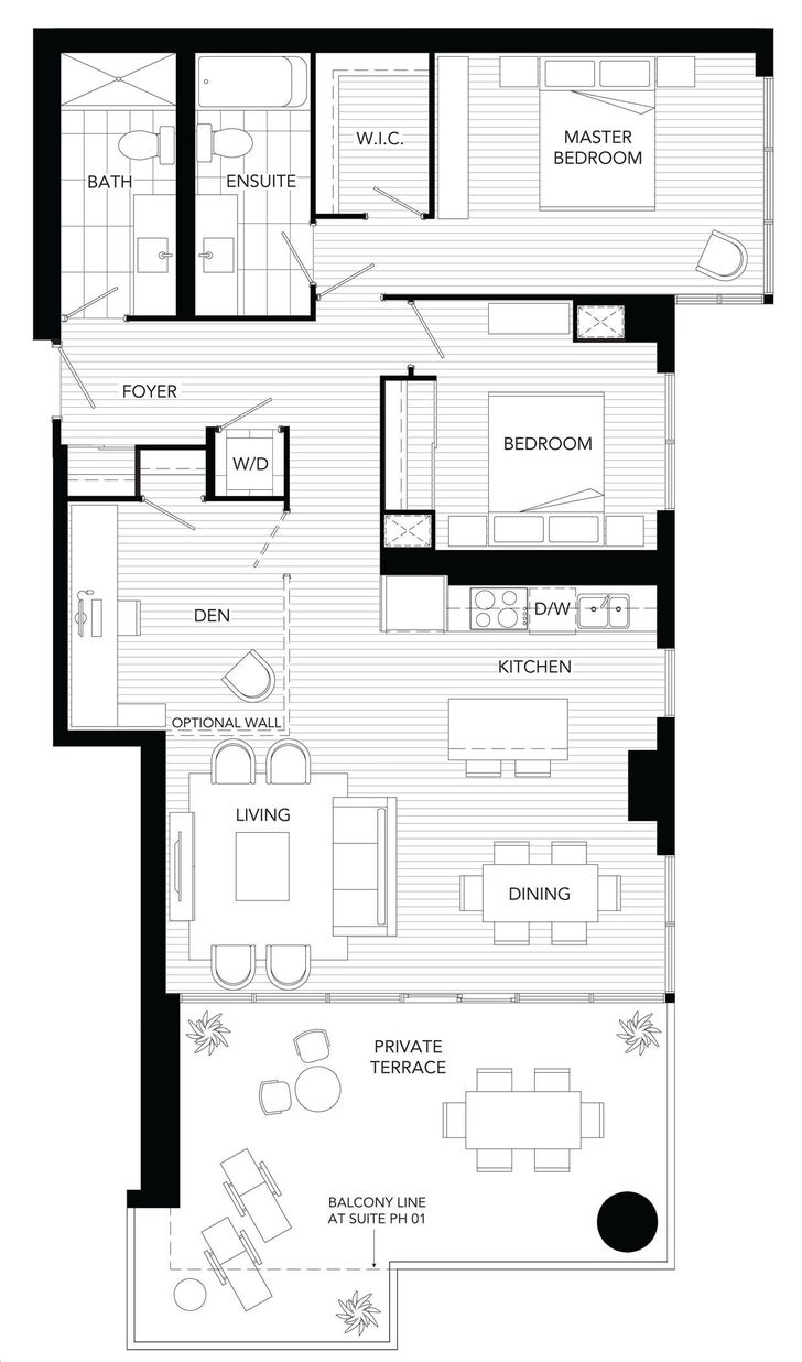 Westlake 3 Condos by Onni plan sphO1 Floorplan 2 bed & 2 bath