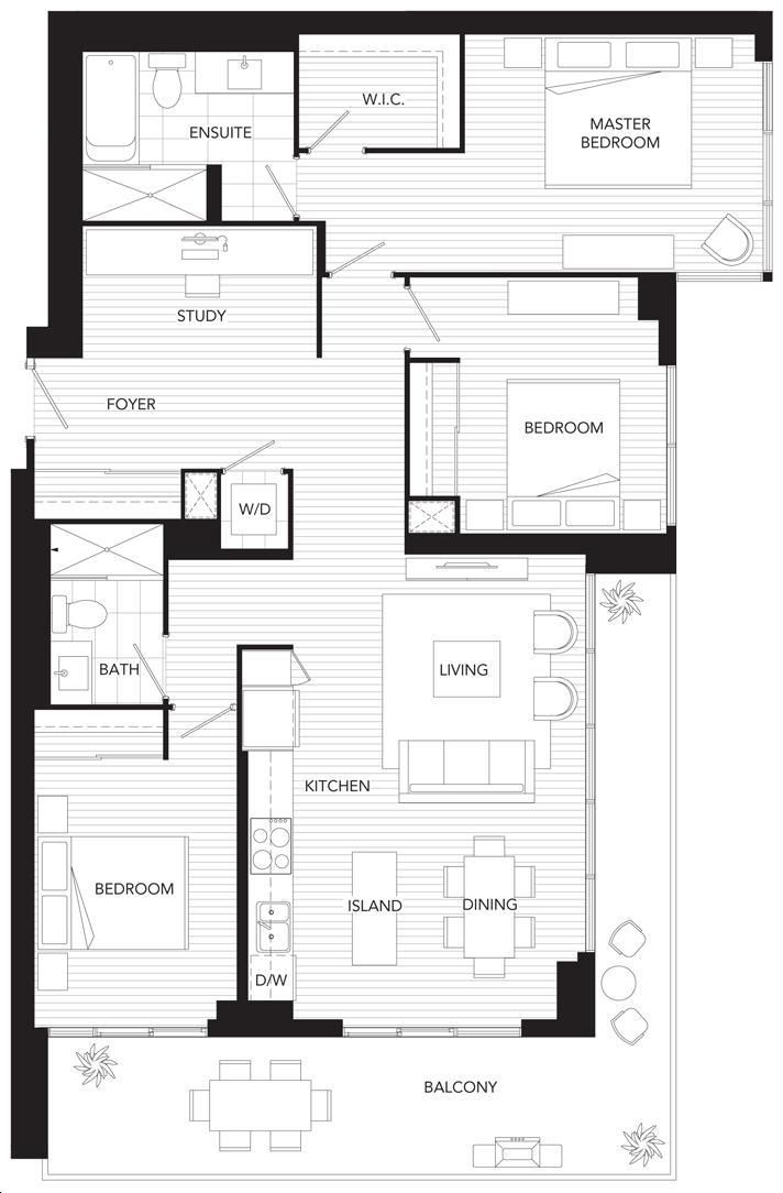 Westlake Condos 2 by Onni (PH) 08 Floorplan 3 bed & 2 bath