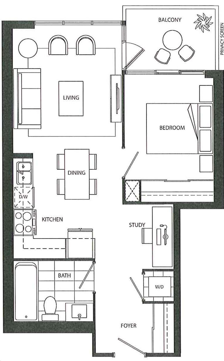 Westlake Encore By Onni Applause 583 Floorplan 1 Bed 1 Bath