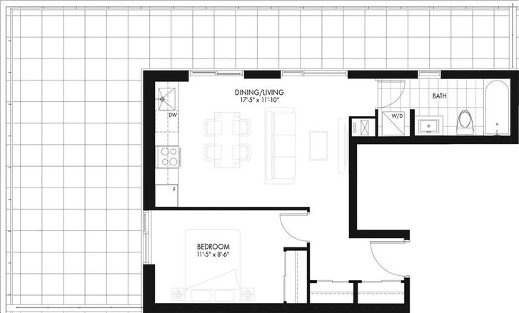 Westmount Boutique Residences by Quadcam 1E Floorplan 1 bed 1 bath