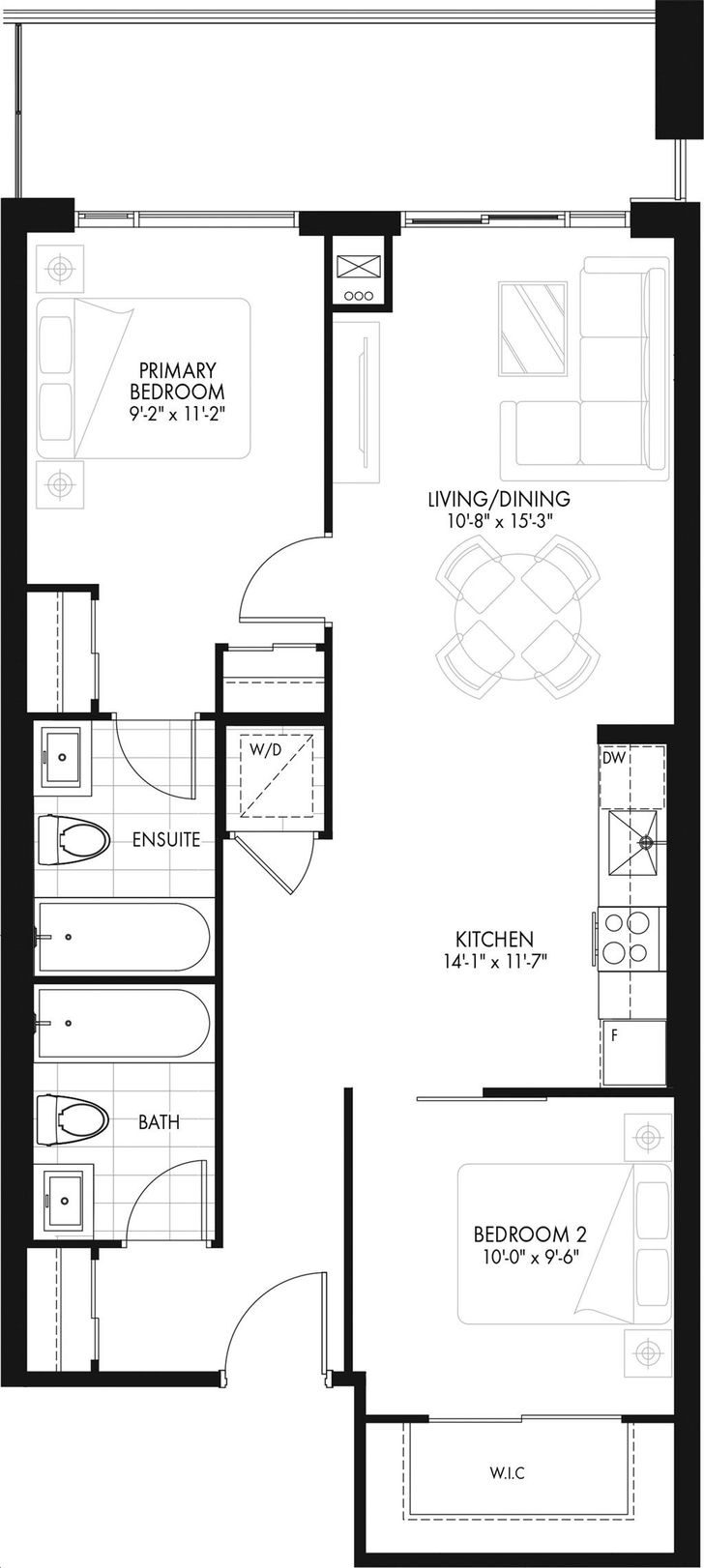 Westmount Boutique Residences by Quadcam |2Ac Floorplan 2 bed & 2 bath