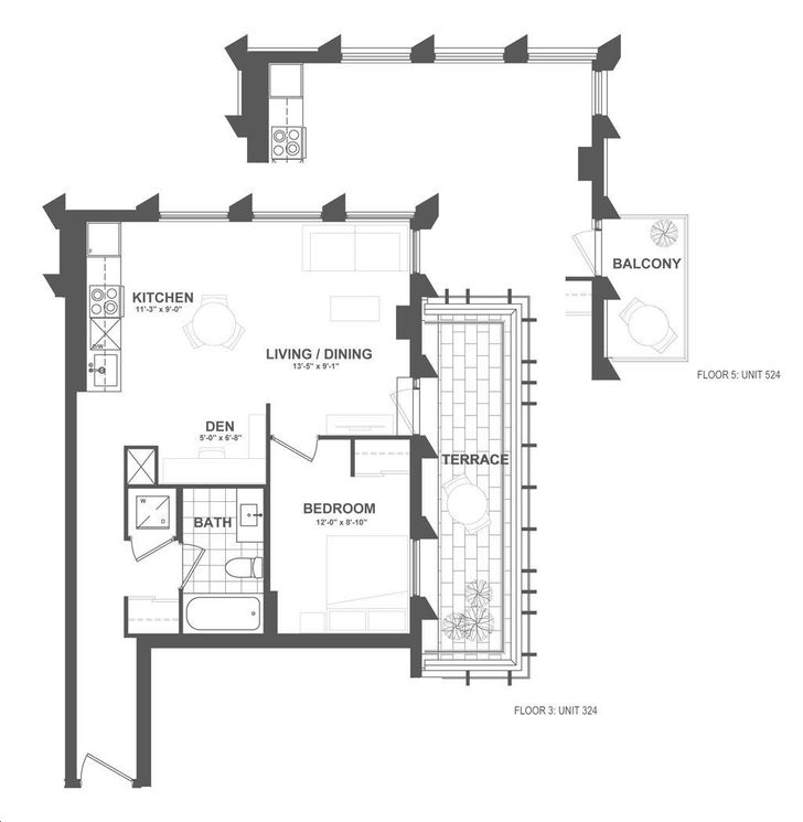 Wilmot Condos by WP-Developments |A18 Floorplan 1 bed & 1 bath