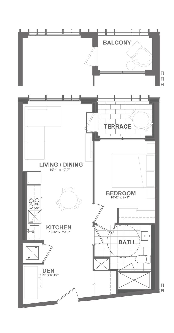 Wilmot Condos by WP-Developments |B19 Floorplan 1 bed & 1 bath