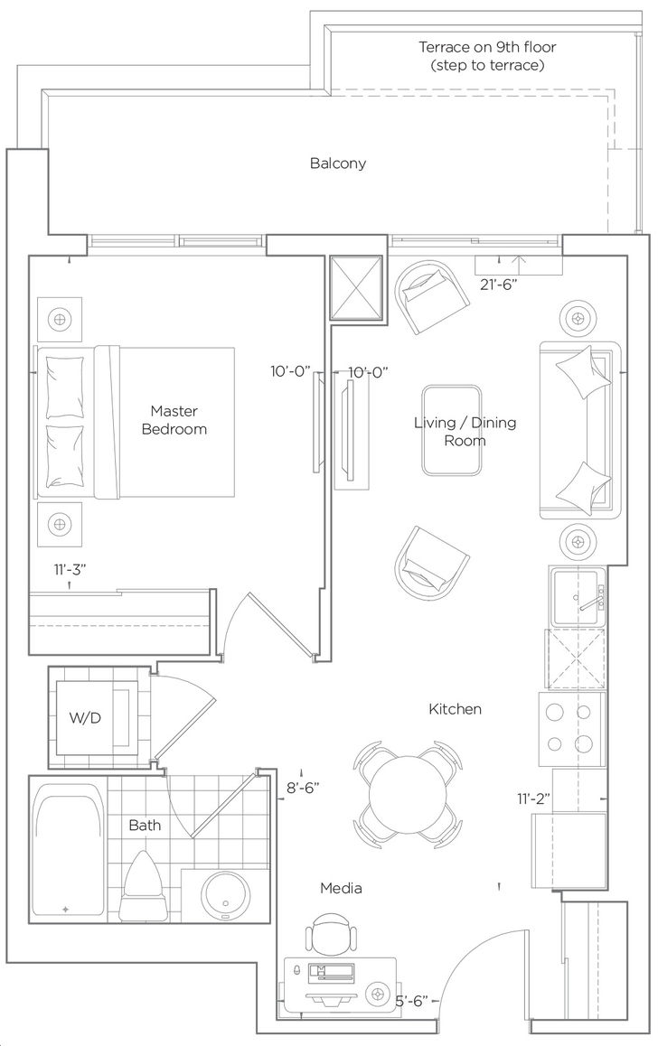 Wish Condos by Liberty |ASSIGNMENT UNIT - 1D Floorplan 1 bed & 1 bath