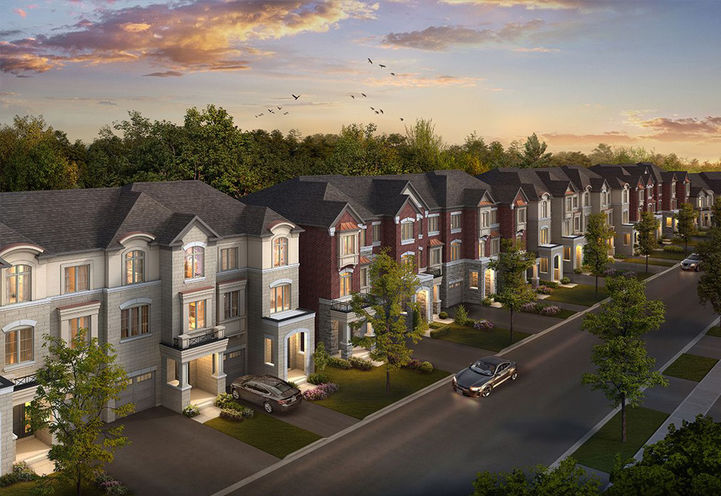 Woodend Place Towns Aerial Streetscape View of Exteriors