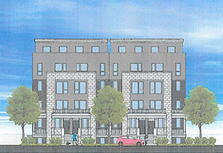 Yardley Towns Artist Concept Drawing of Townhome Exteriors