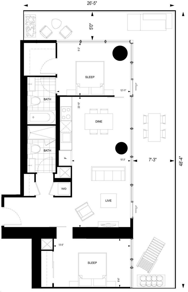 Yonge Rich Condos by GreatGulf EDWARD Floorplan 2 bed