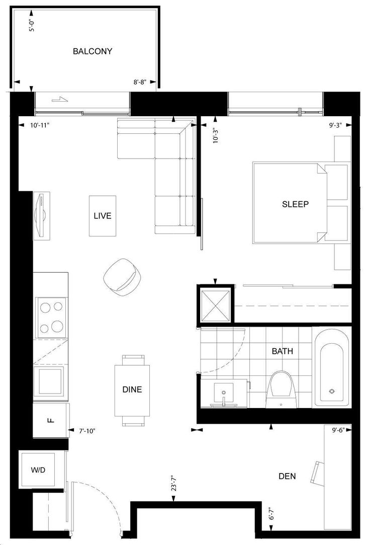 Yonge Rich Condos by GreatGulf Floorplan 1 bed