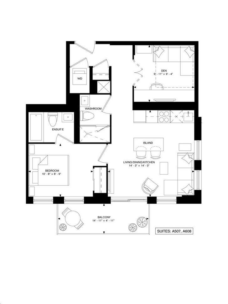 York Condos by Remington |Trinity Park Floorplan 1 bed & 1 bath