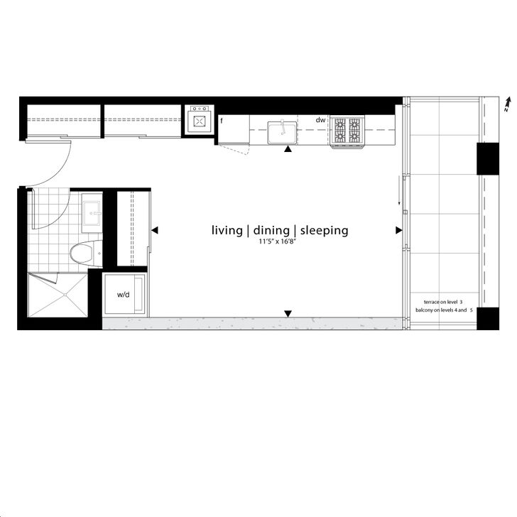 oneeleven Condos by Harhay Wellington Floorplan 0 bed & 1